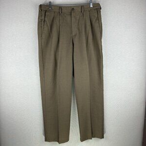 HAGGAR MEN'S CLASSIC FIT PLEATED DRESS PANTS, STRAIGHT LEG, POCKETS, SIZE 36/30